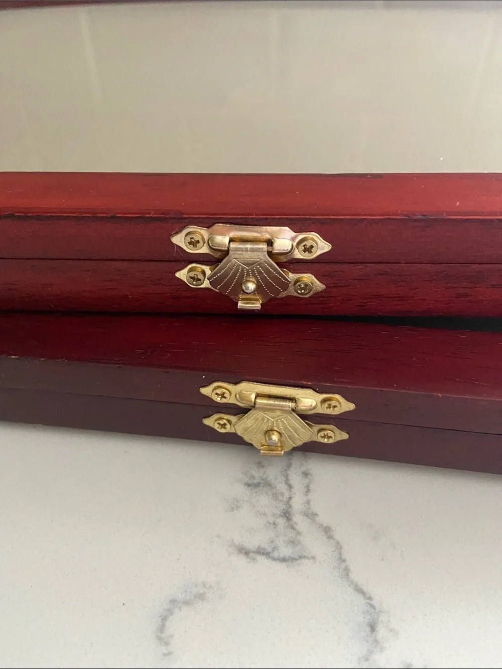 Wood Glass Top Display Case Shadow Box Jewelry Keepsake Display